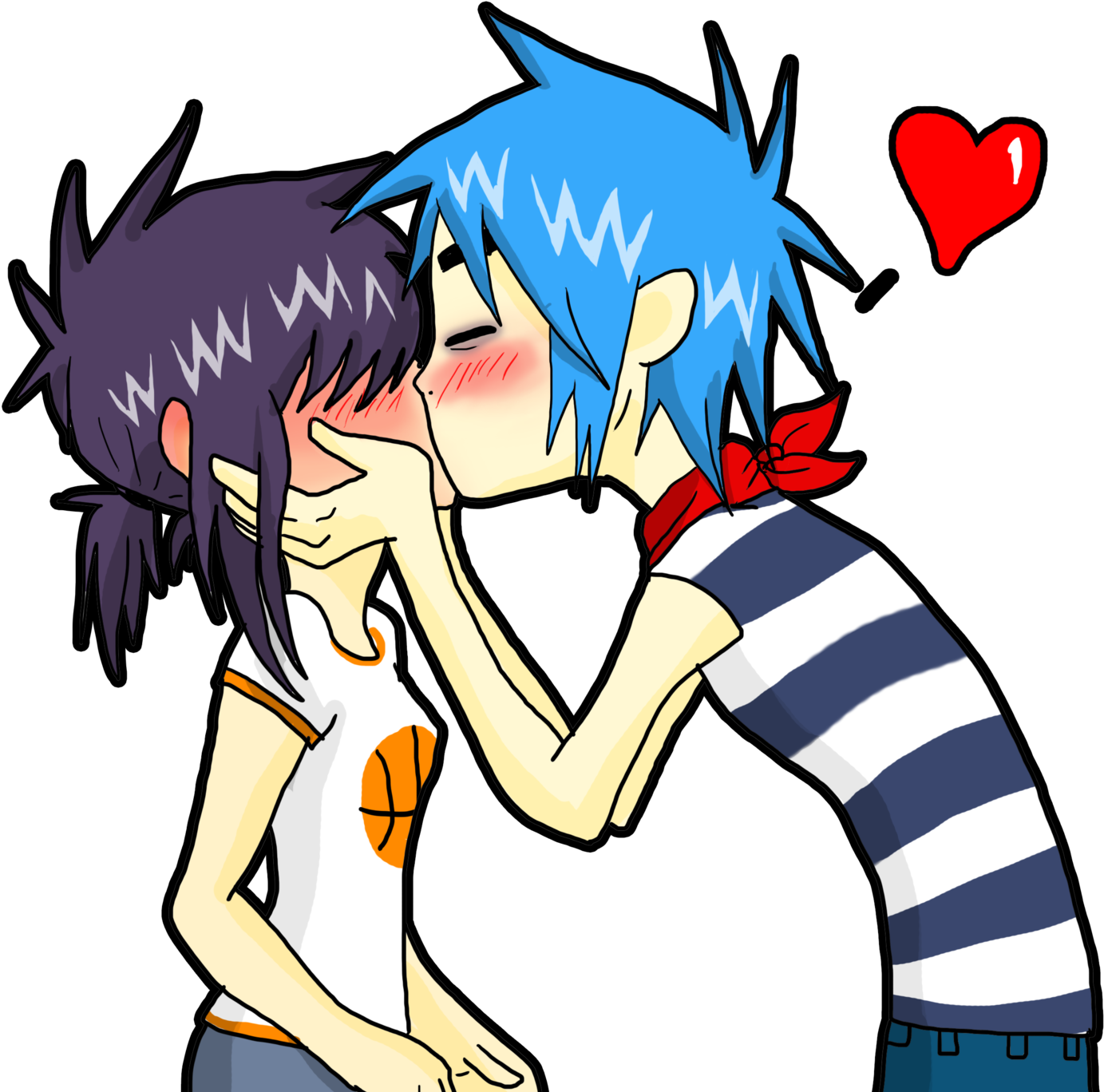 Kiss By Aniitaruiz - 2d X Noodle Kiss (1600x1409)