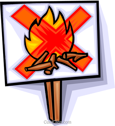 No Campfires Allowed Royalty Free Vector Clip Art Illustration - No Campfires Allowed Royalty Free Vector Clip Art Illustration (439x480)