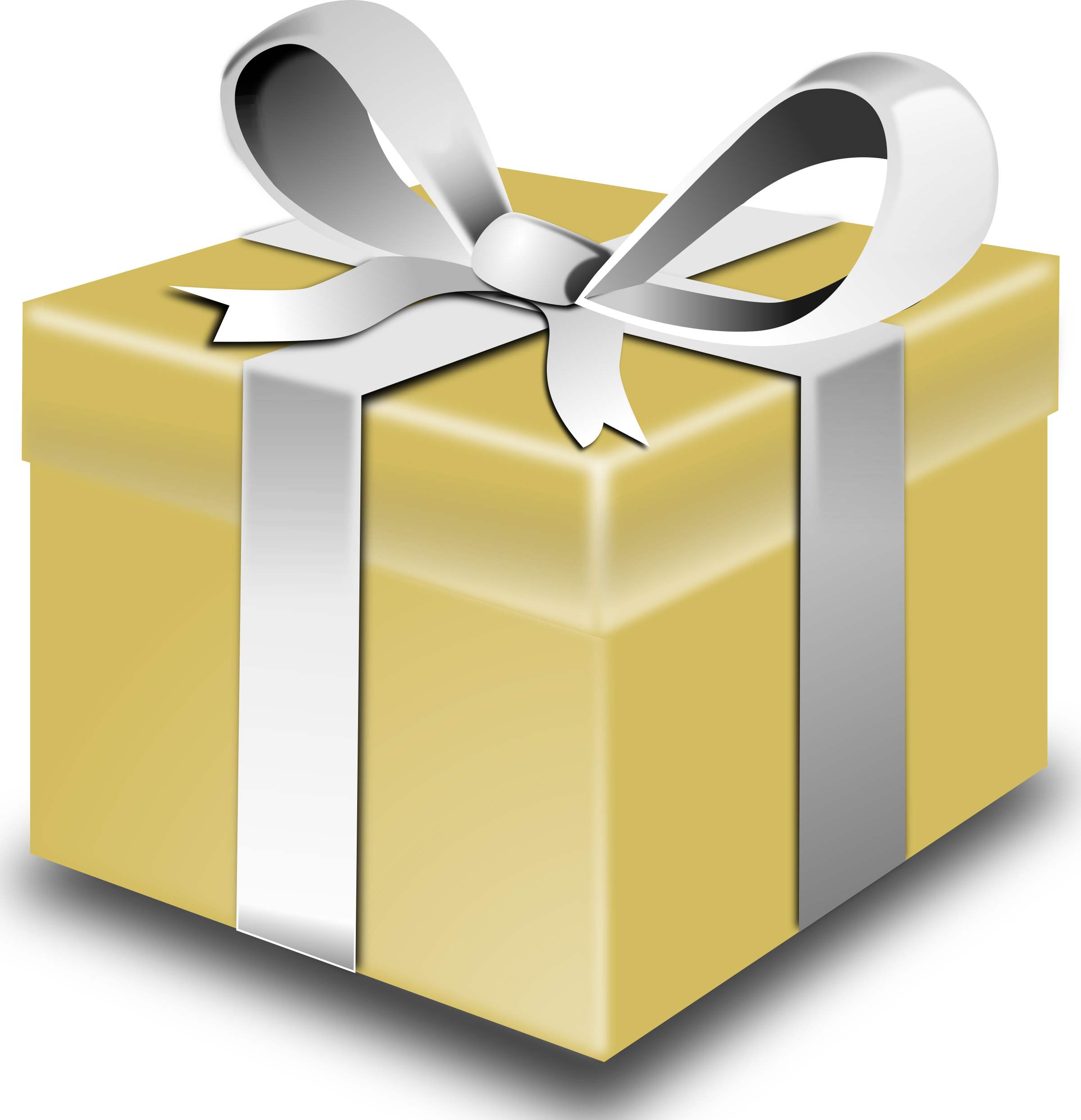Clipart - Gold Present - Clipart - Gold Present (2400x2486)