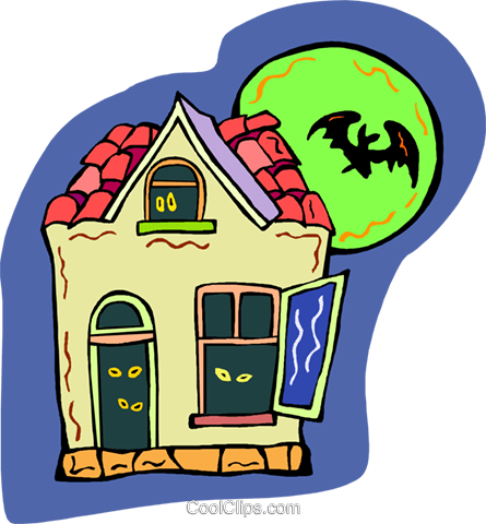 Haunted House Vektor Clipart Bild - Song (445x480)