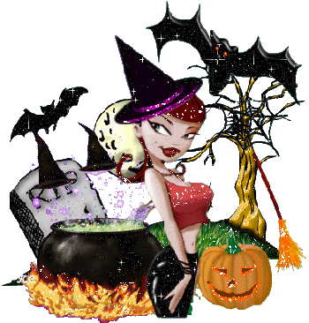 Glitter Clipart Halloween - Gif Halloween (350x366)