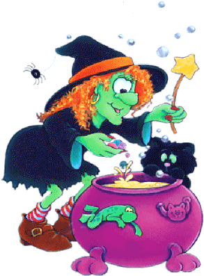 Halloween Witch Cartoon Clip Art - Kiné Humour (400x400)