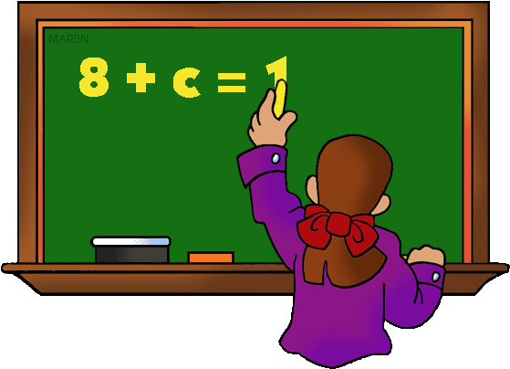 Algebra Clipart Craft Projects Symbols Clipartoons - Teacher At Chalkboard Clipart (596x424)