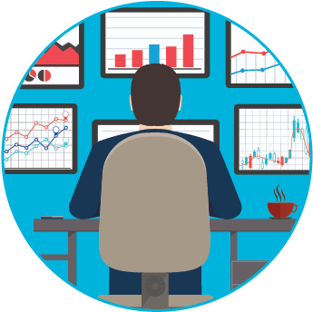 Market Research - Trading Room Clip Art (350x351)