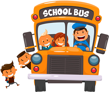 Travel Track - School Bus Cartoon Png (396x449)