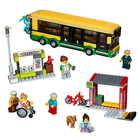Catch A Ride Downtown On The Lego® City Bus, Featuring - Lego: City: Bus Station (60154) (600x450)
