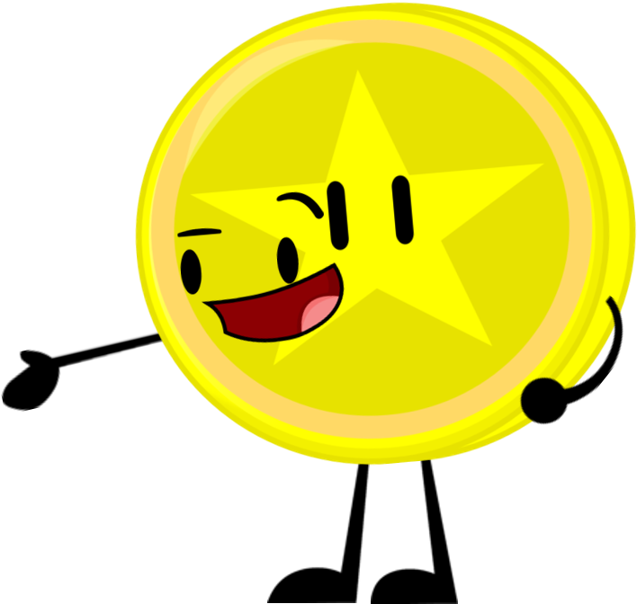 Fan Made Golden Star Coin Pose - Smiley (737x691)