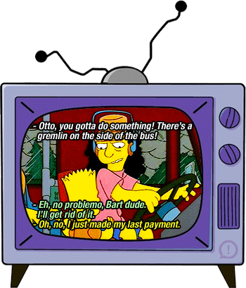 On The Ride To School, Bart Realizes That There Is - Cartoon (350x410)