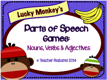Lucky Monkeys Parts Of Speech Games - Lucky Monkeys Parts Of Speech Games (400x309)