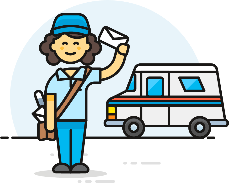 clipart about 32 Postman Post Truck Female Asian - Mail, Find more high qua...