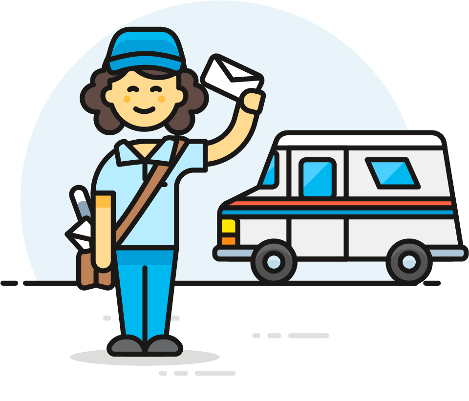 32 Postman Post Truck Female Asian - Mail (1025x1148)