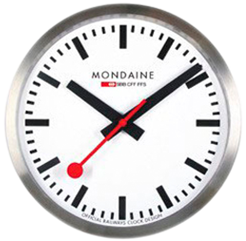 Clocks - Mondaine A995.clock.16sbb Wall Clock Large White Dial (922x1024)