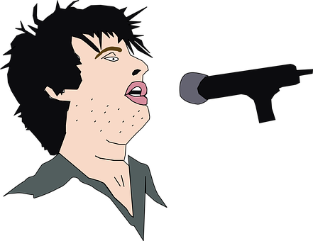 Singing Man Microphone Singer Band Musicia - Sing Clipart Png (441x340)