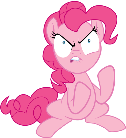 Pinkie Pie Reacting With Pinkie Promise Transparent - My Little Pony Pinkie Pie Angry (509x640)