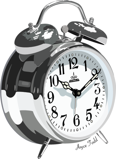 Vector Still Life Clock Illustration - Broken Watch (403x550)
