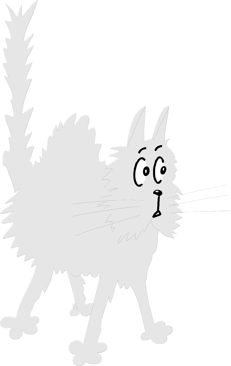 Illustration Of A Cartoon Scared Cat - Cartoon Scared Cat Transparent (958x1517)