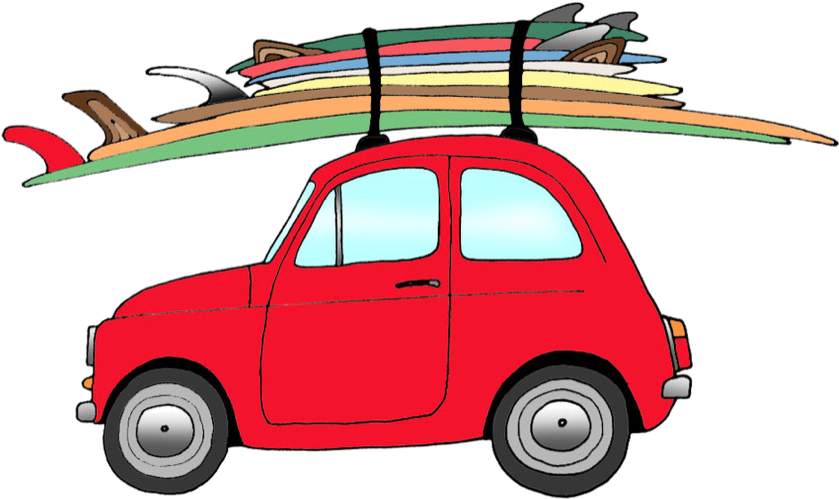 Surfboard Rental On Oahu, Hawaii - Surf Boards On Car (851x510)