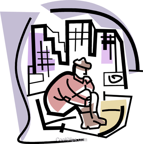Homeless Royalty Free Vector Clip Art Illustration - Homeless Clipart (477x480)