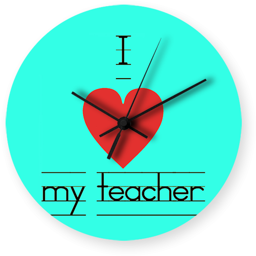 I Love My Teacher Printed Wall Clock - Teacher (600x600)
