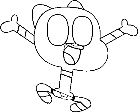 Gumball Coloring Page - Dibujar Gumball (600x470)