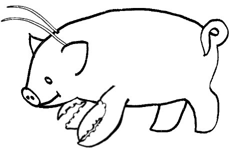 Inspirational Cartoon Pig Outline Jpeg Cartoon Pig - Lobster Pig (473x300)