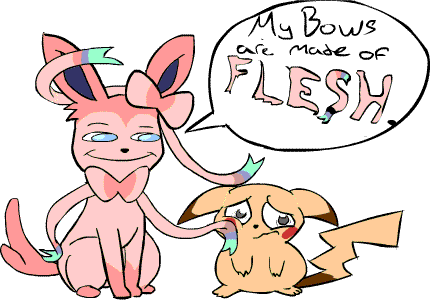 Pokemon X & Ysylveons Bows - Sylveon My Ribbons Are Made Of Flesh (430x300)