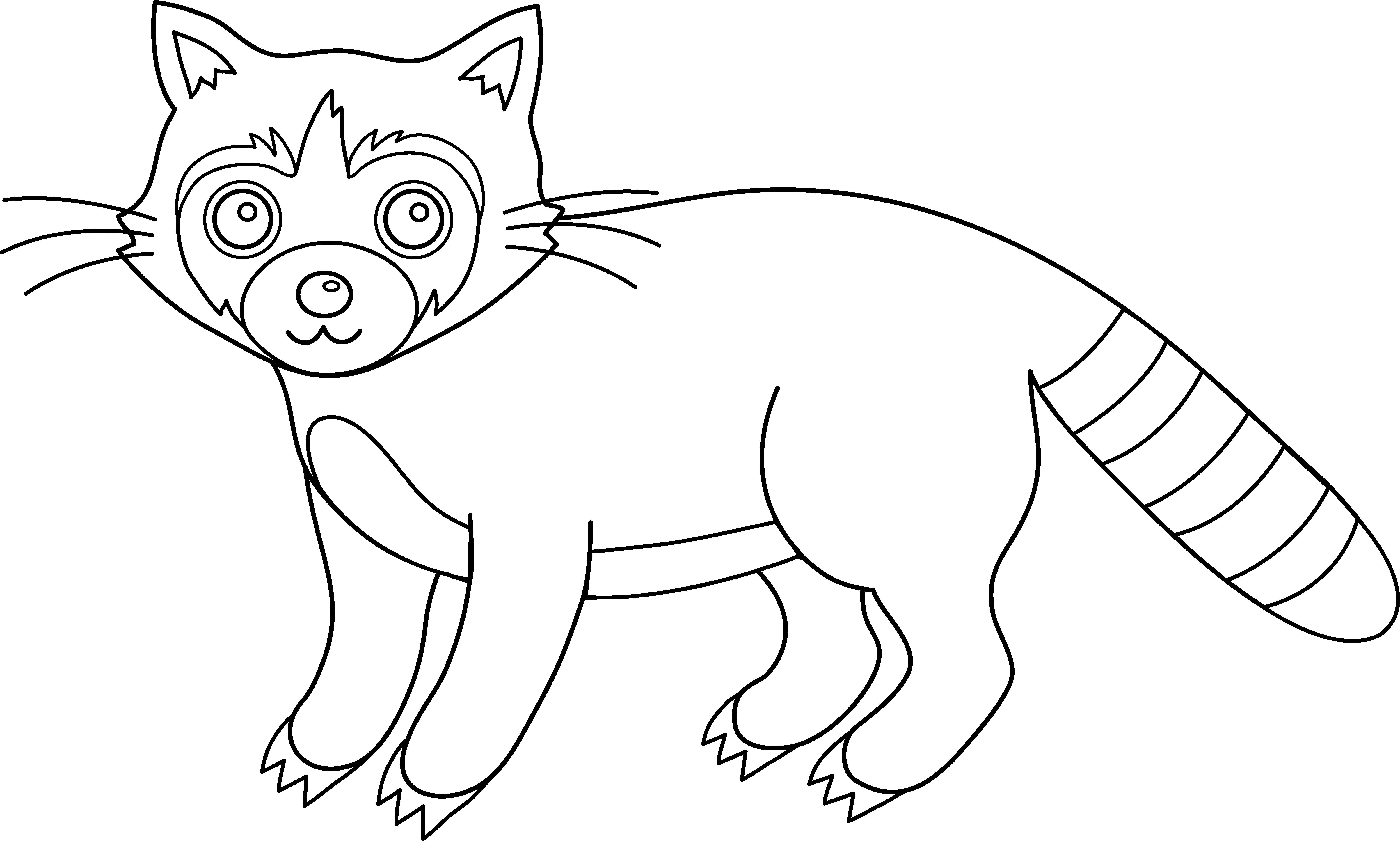 Free Clip Art - Raccoon Clipart Black And White Png (7612x4572)