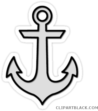 Silver Anchor Tools Free Black White Clipart Images - Anchor Clip Art Pink (375x360)