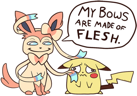Also, Reposting These For The Amusement Value - Sylveon Ribbon Meme (500x353)