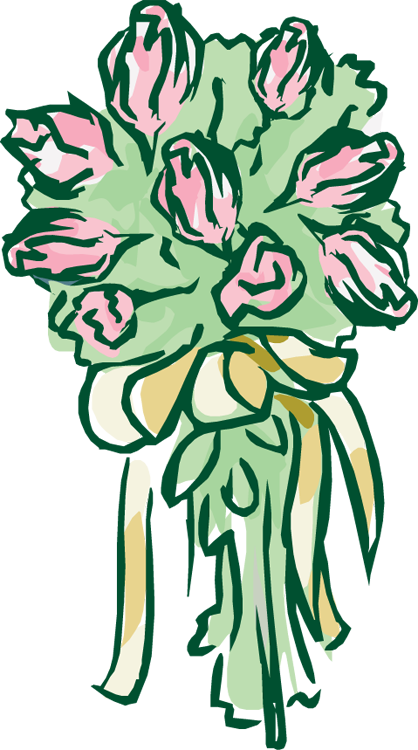 Wedding Bells Bridal Cake Ideas Clipart - Cartoon Wedding Flower Png (418x750)