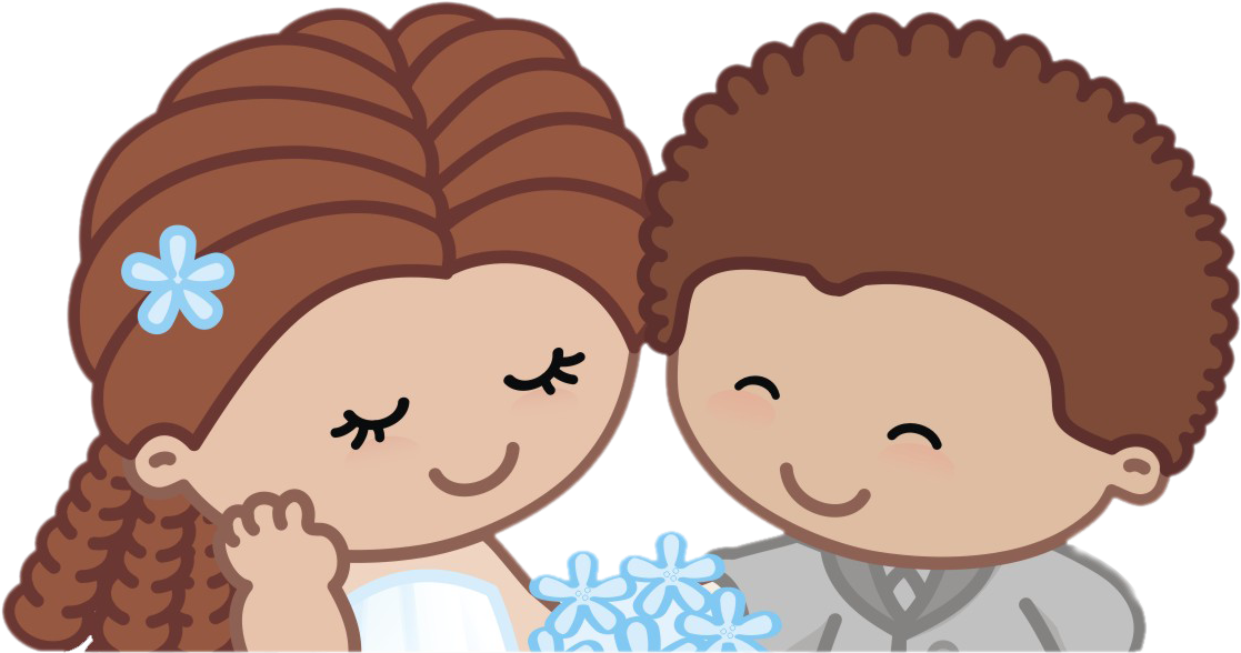 Family Clipartwedding Bells - Desenho De Noivinhos Negros (1148x599)