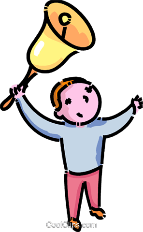 Boy Ringing The School Bell Royalty Free Vector Clip - Ring The Bell Cartoon (296x480)