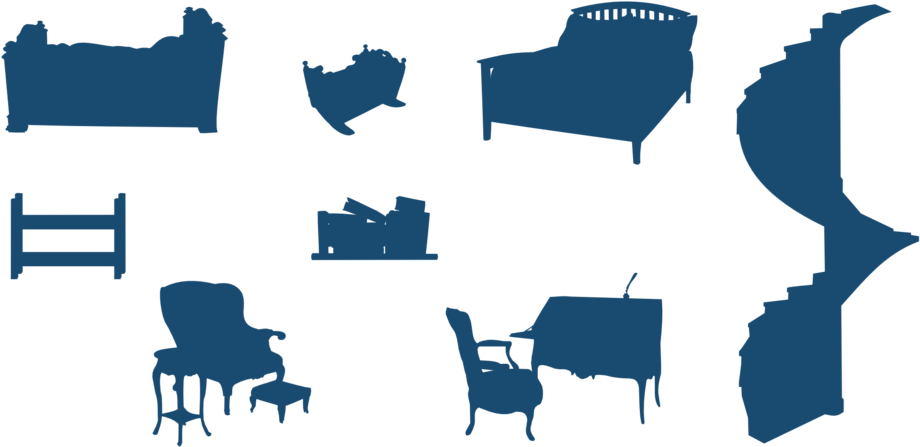 Furniture Silhouettes - Party At My Crib Bib (958x481)