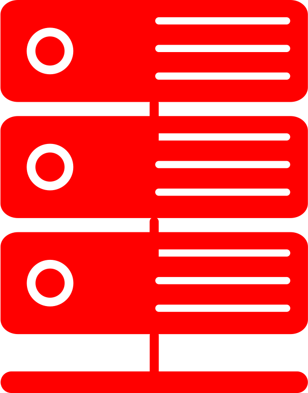 Red Virtual Server By Pydubreucq A Virtualized - Red Server Png Icon (627x800)