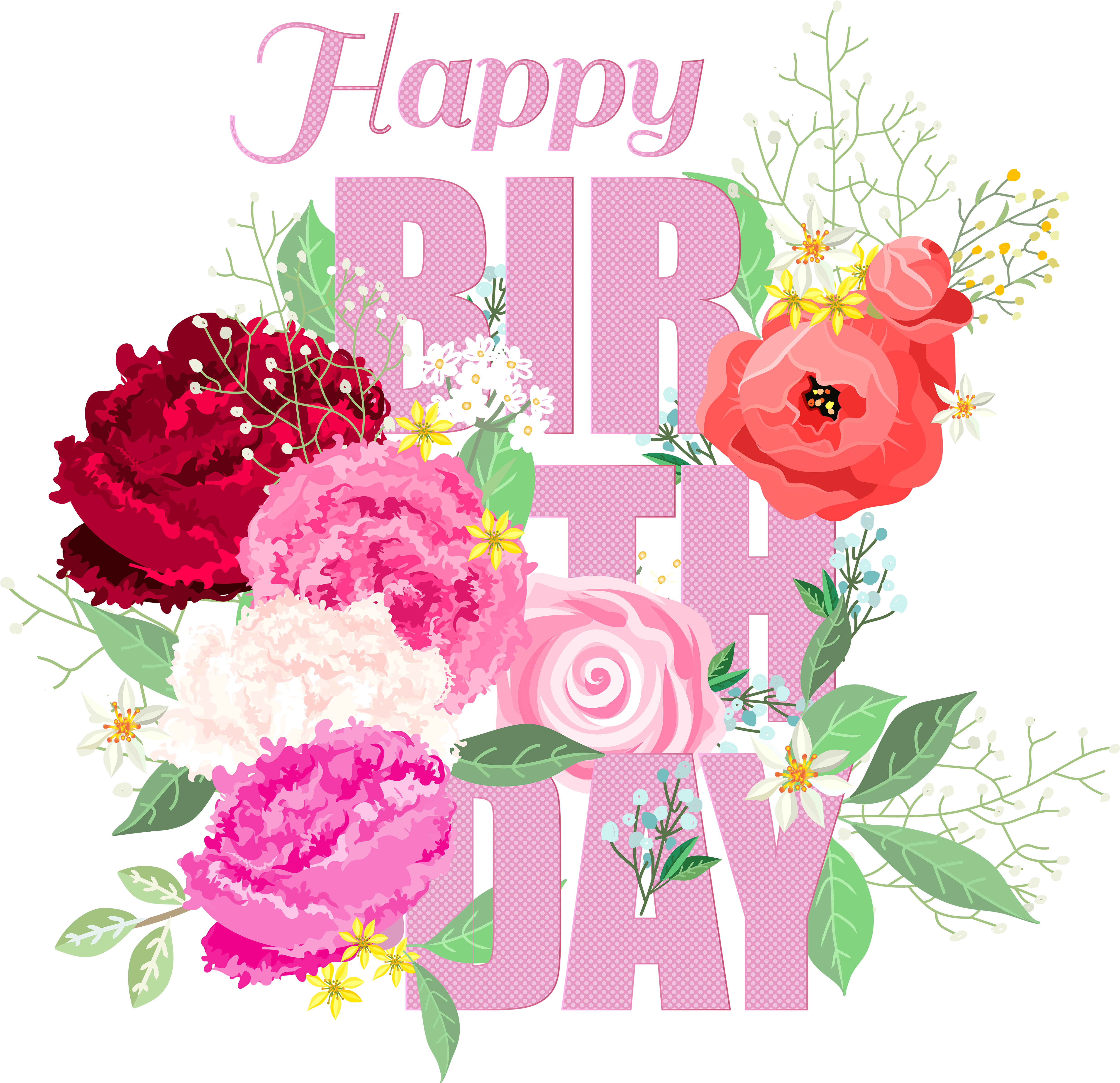 Free Clipart Birthday Flowers - Bouquet Of Flower Png (5000x4837)