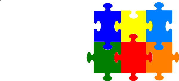 Jigsaw Puzzle 6 Pieces Svg Clip Arts 600 X 271 Px - Clip Art (600x271)