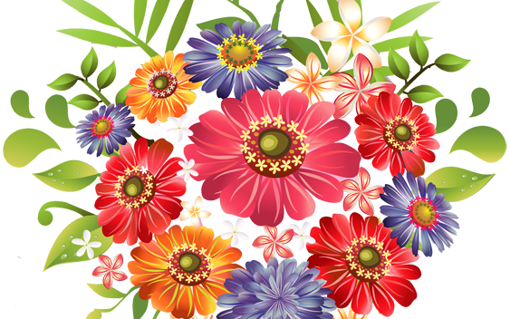 Bouquet Clipart Church Flower - Bouquet Of Flowers Clip Art (563x352)