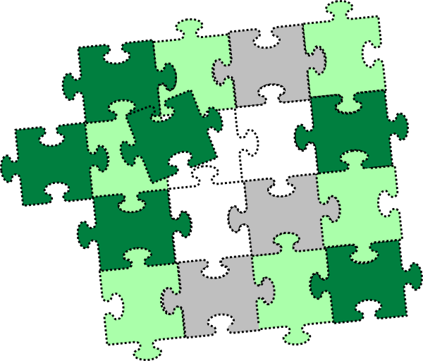 How To Set Use Green Jigsaw Puzzle Piece Svg Vector - Map (600x512)