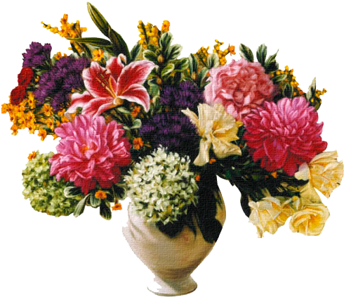 Flower Bouquet Garden Roses Clip Art - Robin Anderson - Lu Canvas (709x709)