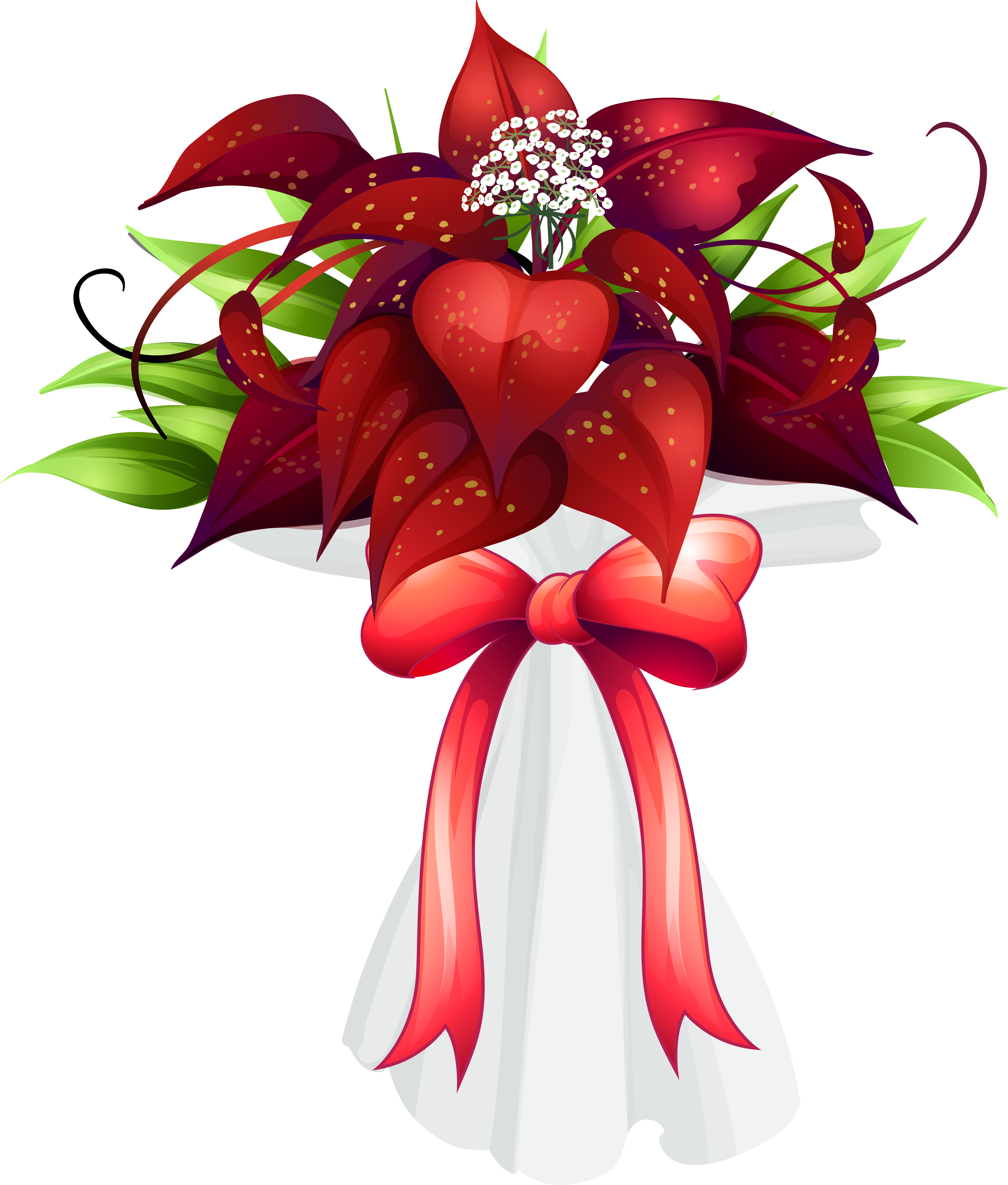 Flower Bouquet Red Clip Art - Birthday Flowers Bouquet Png (5328x6214)