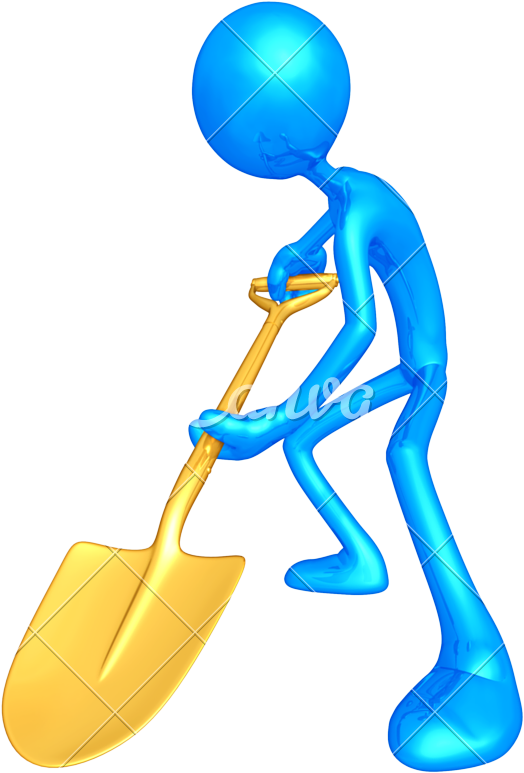 3d Character Digging With A Shovel - Stock Illustration (800x800)