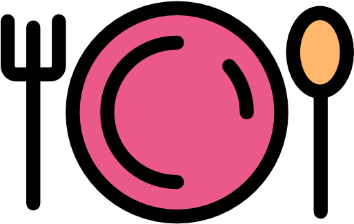 Fork Clipart Pink Spoon - 碟 卡通 (512x512)