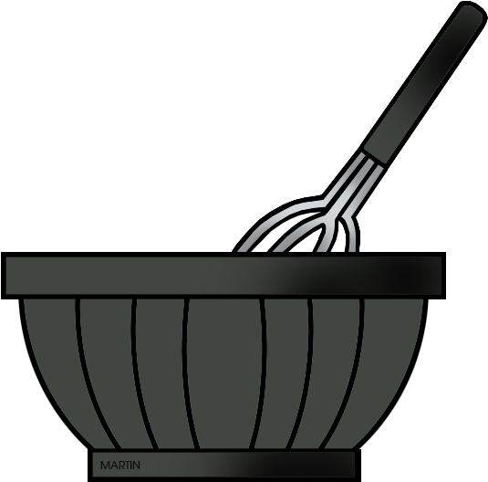 Miniclips Mixing Bowl Clip Art By Phillip Martin Black - Black And White Mixing Bowl (631x554)