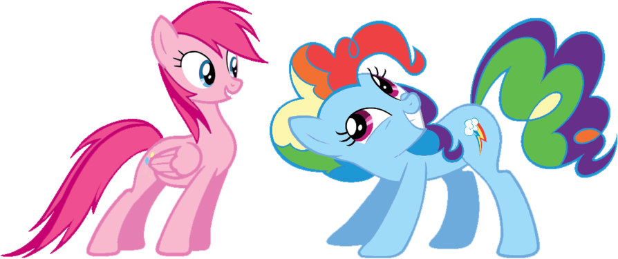 Pinkie Pie And Rainbow Dash Human Kiss - Rainbow Pie And Pinkie Dash (900x380)