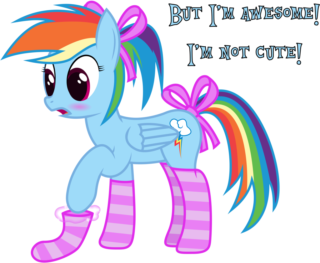 Cute Rainbow Dash Chibi By Marryleep Dac I M Not Cute - Rainbow Dash With Socks (1024x899)