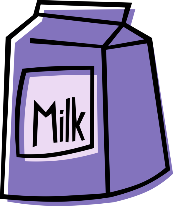 Vector Illustration Of Carton Of Fresh Dairy Milk - Chocolate Milk Crossed Out (587x700)