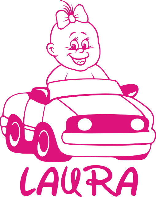 Baby On Board Sticker Baby-mädel Im Auto - Baby On Board Aufkleber (508x640)
