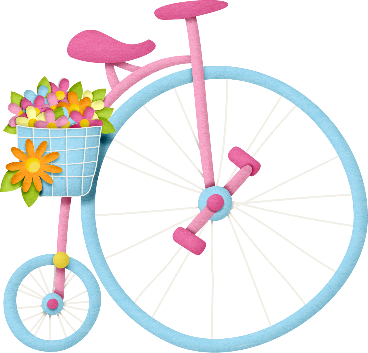 Cute Clipart, Clip Art, Muffins, Decoupage, My Drawings, - Bicicleta Flores Png (1280x1228)