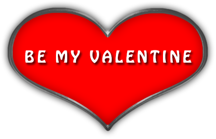 Red Heart With Be My Valentine - Love Coeur (440x284)