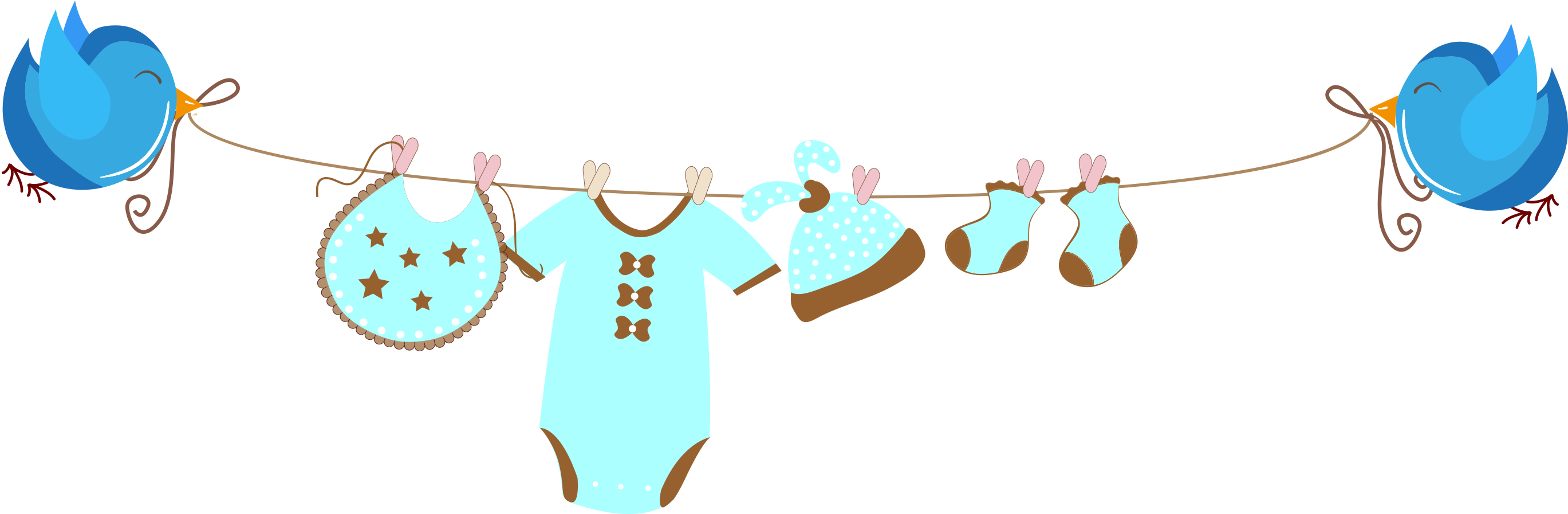 Infant Banner Child Illustration - Baby Blue Banner Png (2797x960)